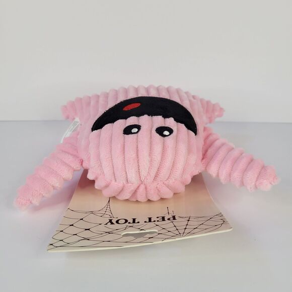 Pink Smiling Ghost Boo Plush Dog Pet Toy Summerween Spooky Halloween Squeaks 7" - Picture 4 of 7